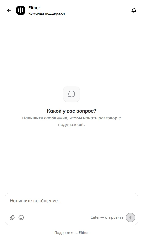Клиентский чат Either на сайте